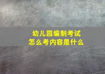 幼儿园编制考试怎么考内容是什么