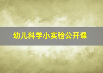 幼儿科学小实验公开课