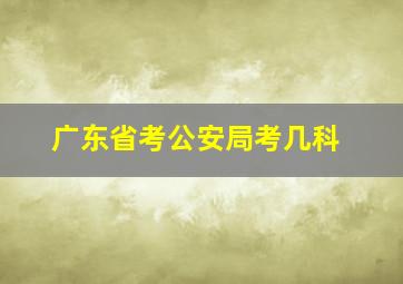 广东省考公安局考几科