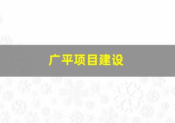 广平项目建设