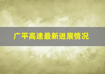 广平高速最新进展情况