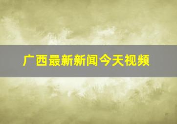 广西最新新闻今天视频