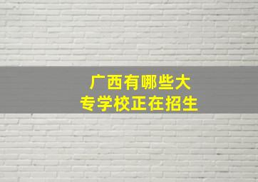 广西有哪些大专学校正在招生