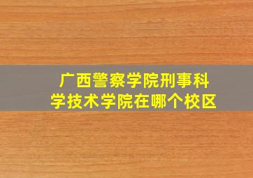 广西警察学院刑事科学技术学院在哪个校区