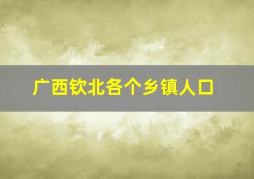 广西钦北各个乡镇人口