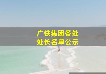 广铁集团各处处长名单公示