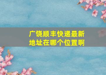 广饶顺丰快递最新地址在哪个位置啊