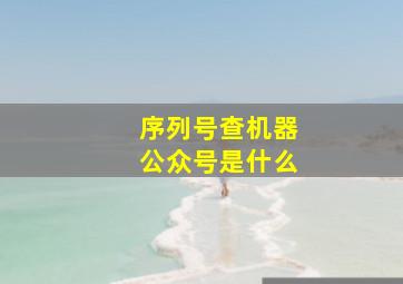 序列号查机器公众号是什么