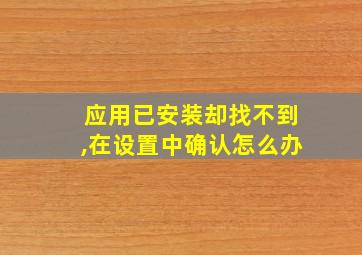 应用已安装却找不到,在设置中确认怎么办