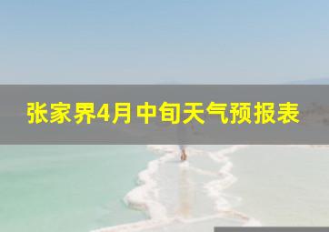 张家界4月中旬天气预报表