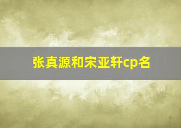 张真源和宋亚轩cp名