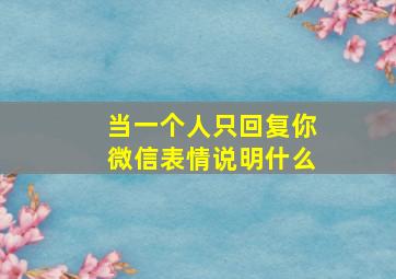 当一个人只回复你微信表情说明什么