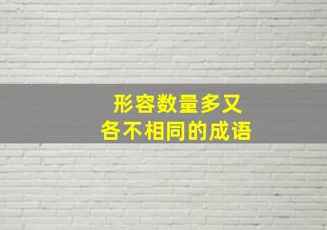 形容数量多又各不相同的成语