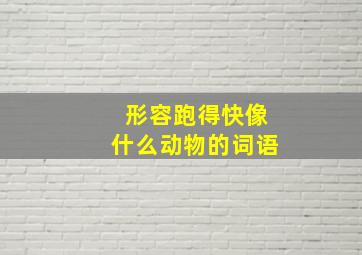 形容跑得快像什么动物的词语