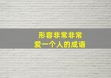 形容非常非常爱一个人的成语