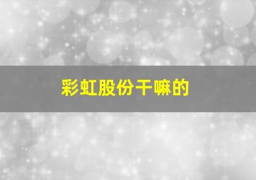 彩虹股份干嘛的