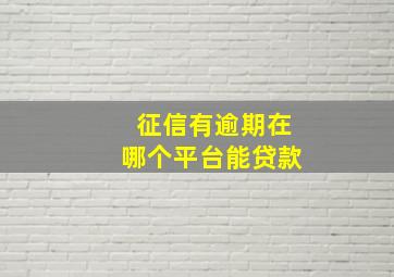 征信有逾期在哪个平台能贷款