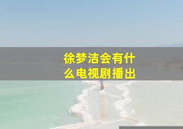 徐梦洁会有什么电视剧播出