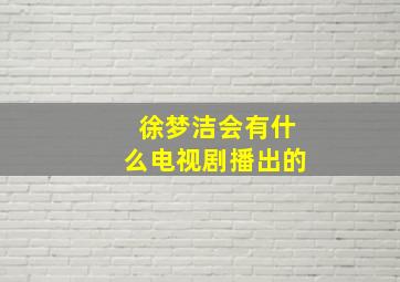 徐梦洁会有什么电视剧播出的