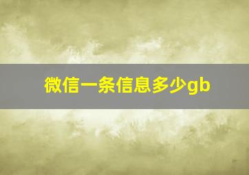 微信一条信息多少gb