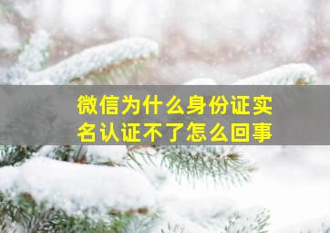 微信为什么身份证实名认证不了怎么回事