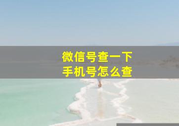 微信号查一下手机号怎么查