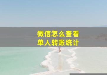 微信怎么查看单人转账统计