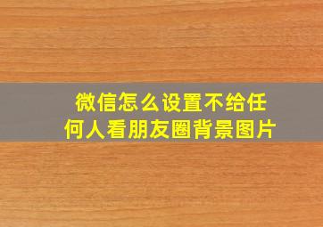 微信怎么设置不给任何人看朋友圈背景图片