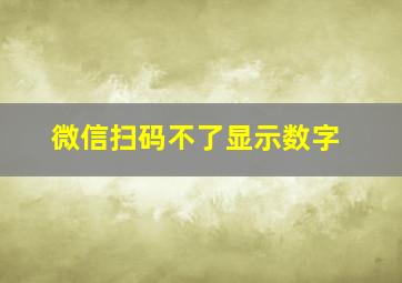 微信扫码不了显示数字