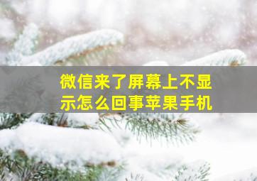 微信来了屏幕上不显示怎么回事苹果手机