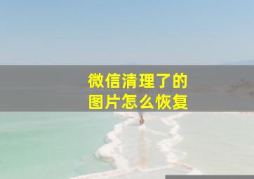 微信清理了的图片怎么恢复