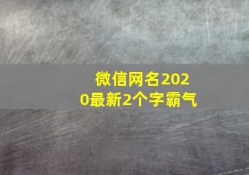 微信网名2020最新2个字霸气