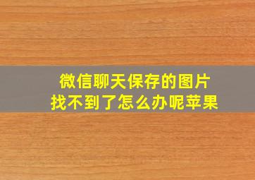 微信聊天保存的图片找不到了怎么办呢苹果