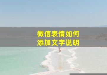 微信表情如何添加文字说明