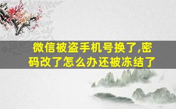 微信被盗手机号换了,密码改了怎么办还被冻结了