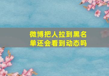 微博把人拉到黑名单还会看到动态吗