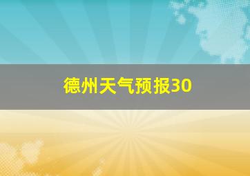 德州天气预报30