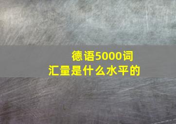 德语5000词汇量是什么水平的