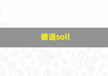 德语soll