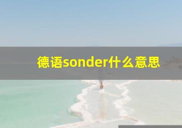 德语sonder什么意思