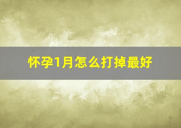 怀孕1月怎么打掉最好