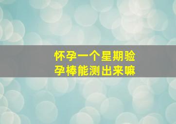 怀孕一个星期验孕棒能测出来嘛