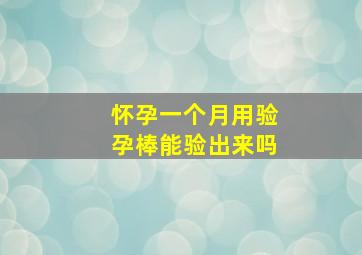 怀孕一个月用验孕棒能验出来吗