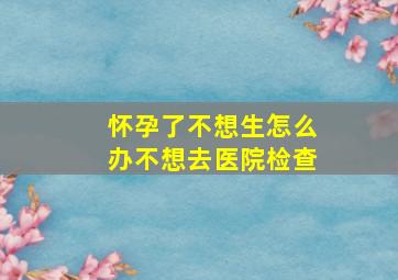 怀孕了不想生怎么办不想去医院检查