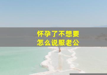 怀孕了不想要怎么说服老公