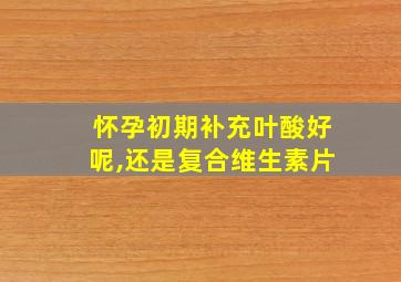 怀孕初期补充叶酸好呢,还是复合维生素片