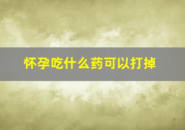 怀孕吃什么药可以打掉