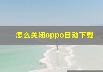 怎么关闭oppo自动下载