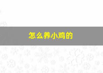 怎么养小鸡的