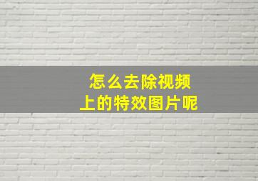 怎么去除视频上的特效图片呢